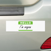 Hallo bin ich vegan autoaufkleber (Auf Auto)