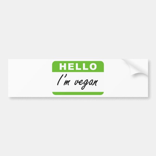 Hallo bin ich vegan autoaufkleber (Vorne)