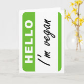 Hallo bin ich vegan karte (Gelbe Blume)