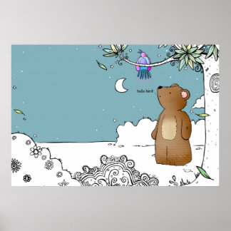 Hallo Bird sagte Mr. Bear - Plakatdruck Poster