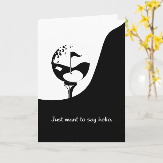 Hallo Black and White Golf Thema Karte (Gelbe Blume)