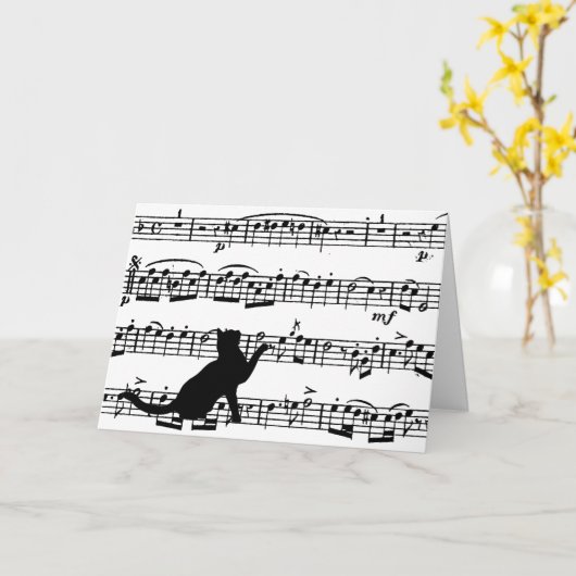 Hallo Black Cat Karte (Gelbe Blume)