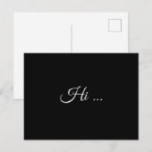 Hallo Black Chalk Modern Script Design Postkarte (Vorne/Hinten)