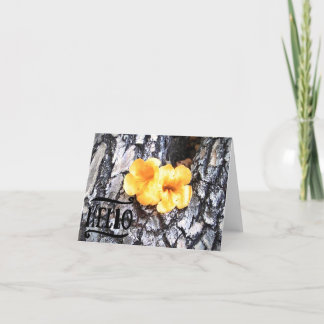 Hallo Blank Grußkarte mit Yellow Allamanda Dankeskarte