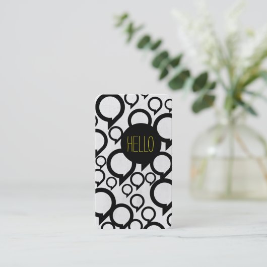 Hallo / Blase Chat Visitenkarte (Stehend Vorderseite)