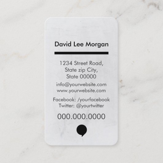 Hallo / Blase Chat Visitenkarte (Rückseite)