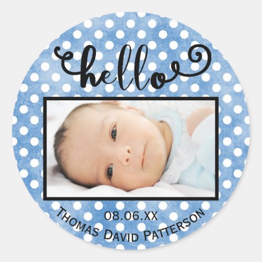 hallo blaue Punkte/Foto - Circle Sticker (Vorderseite)