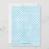 Hallo blaue Punkte/graues Foto - Geburtsankündigun Ankündigung (Rückseite)