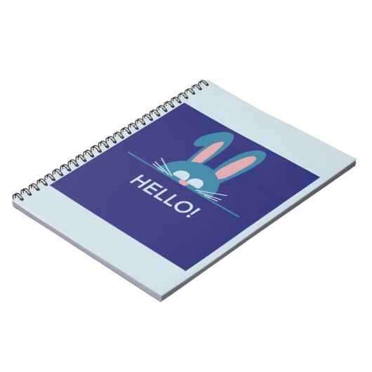 Hallo blauer Osterhase Notizblock (Linke Seite)