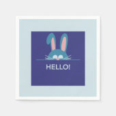 Hallo blauer Osterhase Serviette (Vorderseite)