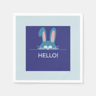 Hallo blauer Osterhase Serviette