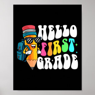 Hallo Bleistift der ersten Klasse Zurück zur Schul Poster