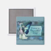 Hallo - Blue Wings - Beautiful Day - Sheeba Magnet (Vorderseite/Rückseite)