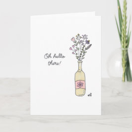 Hallo - Blume in einer Flasche Vase Card Dankeskarte