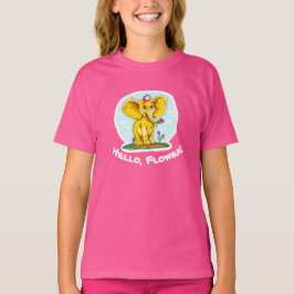 „Hallo, Blume! – Süßes gelbes Elefant-T-Shirt für T-Shirt