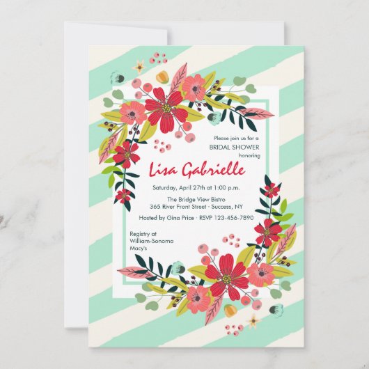 Hallo Blumen der Glück-Einladung Einladung (Vorderseite)