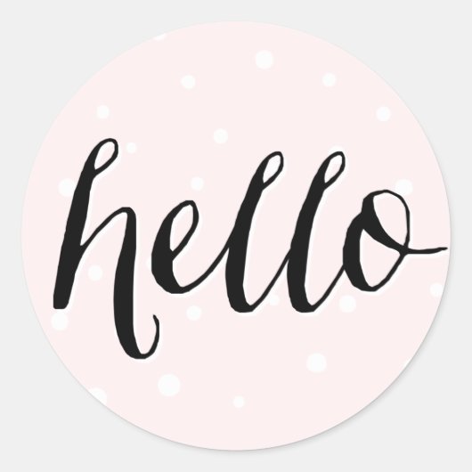 Hallo ! Blush Polka Dots Sticker (Vorderseite)