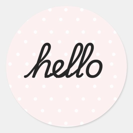 Hallo ! Blush Polka Dots Sticker (Vorderseite)