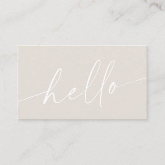 Hallo Boho Minimalistisch Signature Beige Visitenkarte (Vorderseite)