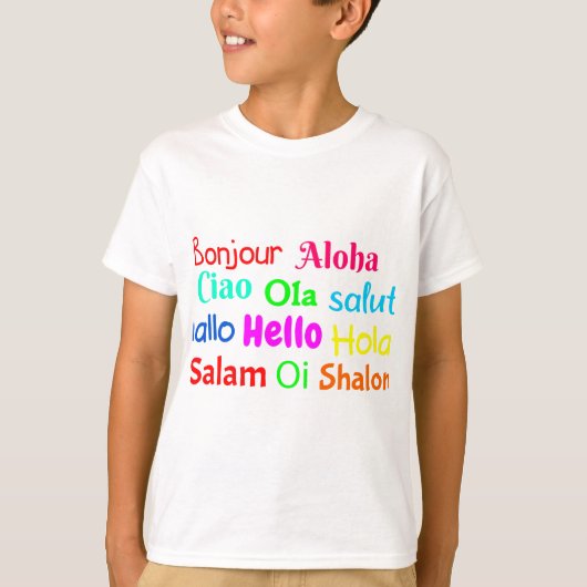 Hallo bonjour ciao salut hallo salam ola shalom T-Shirt (Vorderseite)