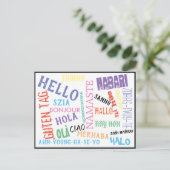 Hallo Bonjour Jambo Ciao Post Card Postkarte (Stehend Vorderseite)