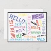 Hallo Bonjour Jambo Ciao Post Card Postkarte (Vorne/Hinten)