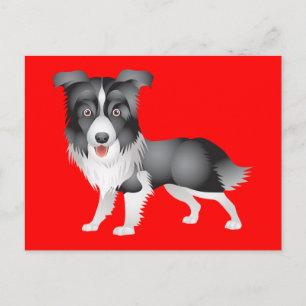 Hallo Border Collie Welpen Hund Gruß Postkarte