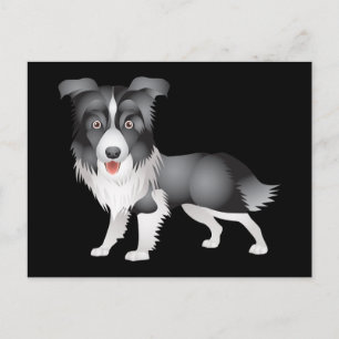 Hallo Border Collie Welpen Hund Grüßkarte Postkarte