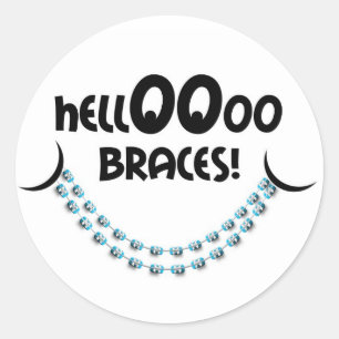 Hallo Braces Blue Runder Aufkleber
