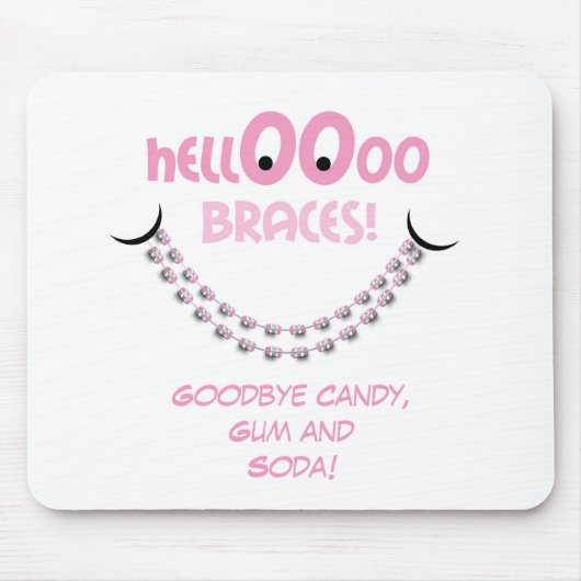 Hallo Braces Pink Orthodontist Geschenk des Patien Mousepad (Vorne)