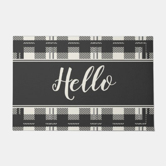 Hallo Buffalo Kariert Doormat Design Fußmatte (Vorderseite)