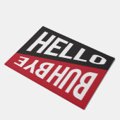 Hallo / Buh Bye ... Kommen und Gehen Fußmatte (Schrägansicht)