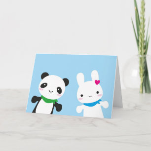 Hallo Bunny und Panda Karte