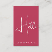 Hallo Business Card Moderne Beruflich Visitenkarte (Vorderseite)