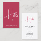 Hallo Business Card Moderne Beruflich Visitenkarte (Vorne/Hinten)