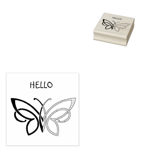 Hallo, Butterfly Gummistempel (Stempel)