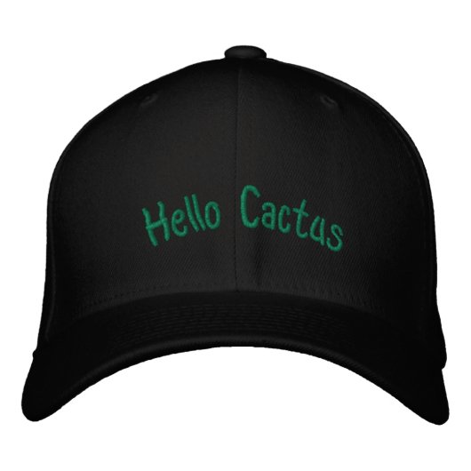 Hallo Cactus Funny bestickt Hat Bestickte Baseballkappe (Vorderseite)