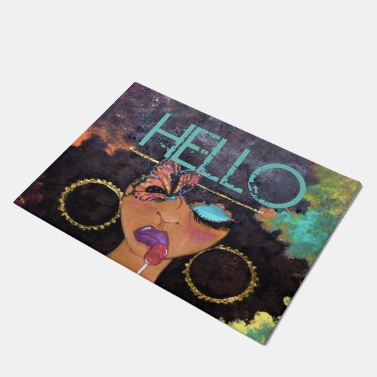 HALLO CANDI Fußmatte (Schrägansicht)