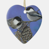 Hallo Chickadees Keramik Ornament (Rechts)