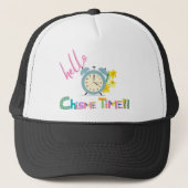 Hallo ! Chisme Time Hat-Trendy Fun Gossip Lover Ca Truckerkappe (Vorderseite)