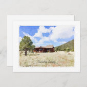 Hallo Country Cabin Living Wasserfarbe Postkarte (Vorne/Hinten)