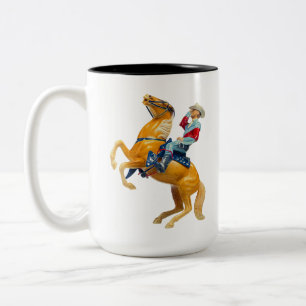 Hallo Cowboy auf einem Pferd Zweifarbige Tasse