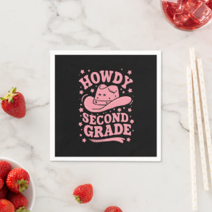 Hallo Cowboy Cowgirl 2. Klasse Zurück zur Schule Serviette