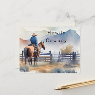 Hallo Cowboy Pferd Postkarte