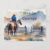 Hallo Cowboy Pferd Postkarte (Vorderseite)