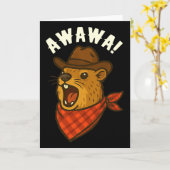 Hallo Cowboy Rock Hyrax Awawa Western Lustig Premi Karte (Gelbe Blume)