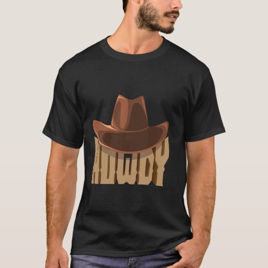 Hallo Cowboyhut Western Statement T-Shirt (Vorderseite)