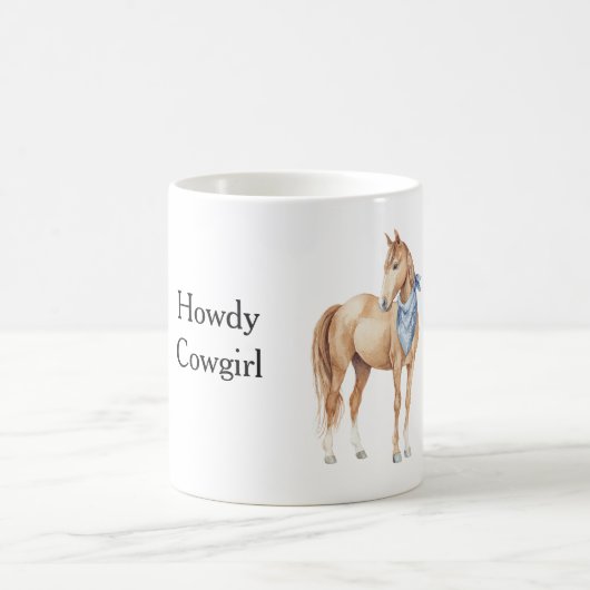 Hallo Cowgirl Pferd Kaffeetasse (Mittel)