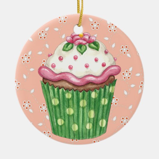 Hallo Cupcake ! Keramik Ornament (Vorne)