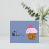 Hallo Cupcake Postkarte (Stehend Vorderseite)